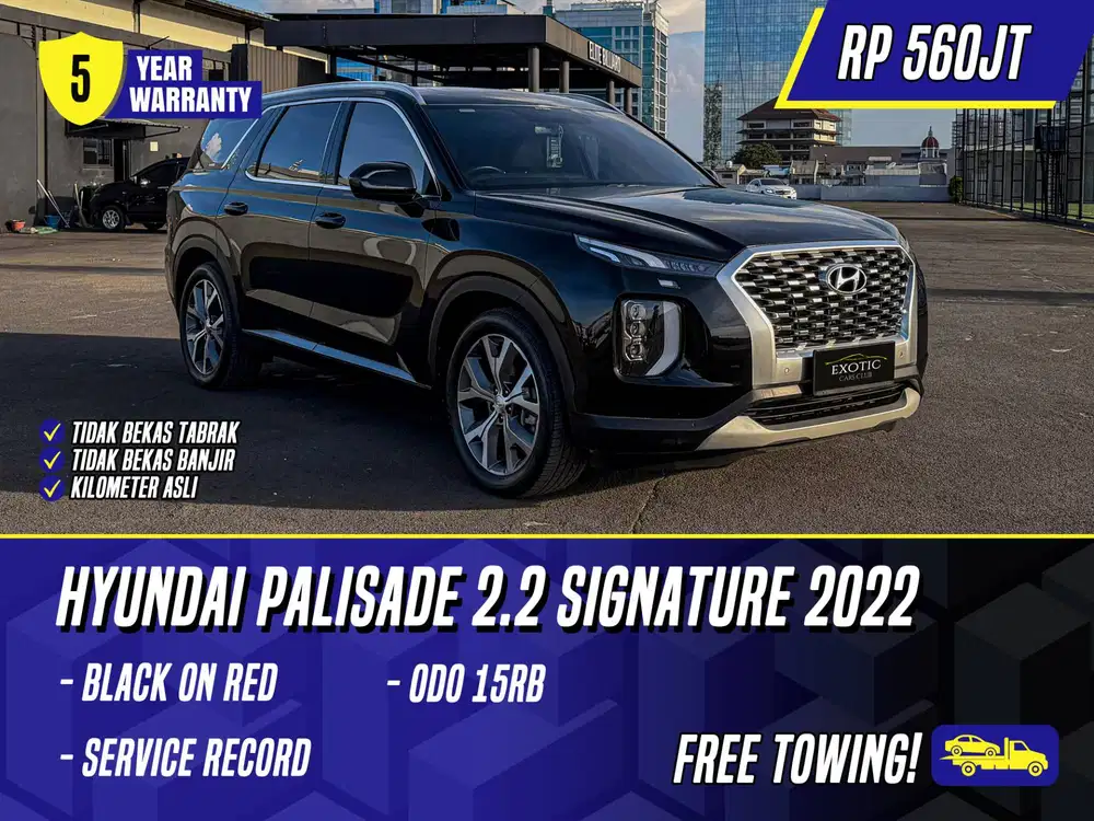 Hyundai Palisade 2.2 Signature 2022 Black on Red Hitam