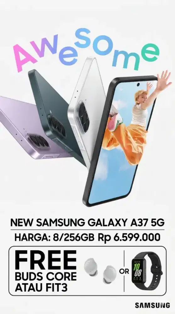 NEW SAMSUNG GALAXY A37 5G FREE BUDS CORE/FIT3 CICILAN MULAI 500 RIBUAN