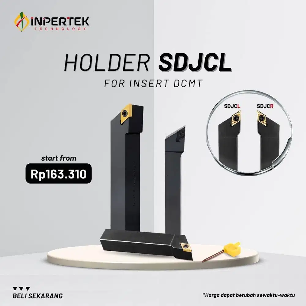 SDJCL Holder Bubut Insert DCMT Pahat Gagang Kiri Luar