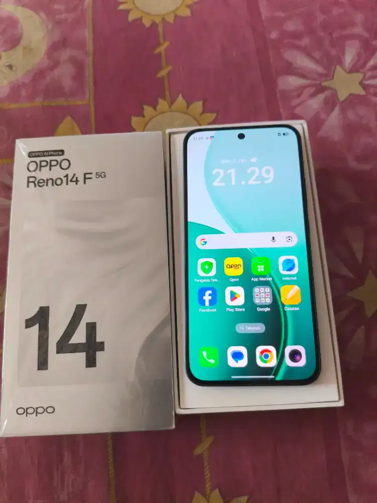 oppo reno 14F 5G ram 8/256 fulset mulus