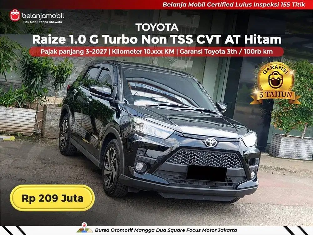 [ GARANSI 5TH ] Toyota Raize 1.0 G Turbo Non TSS CVT AT 2025/2026