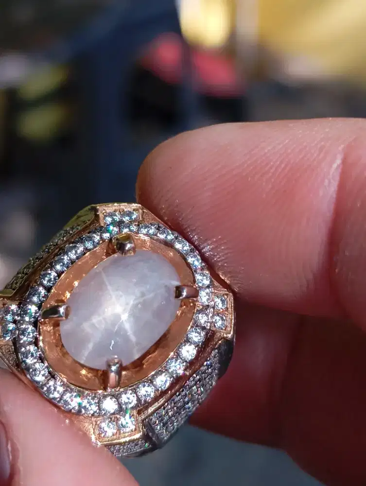 Star safir ceylon Srilanka no heated memo ring perak