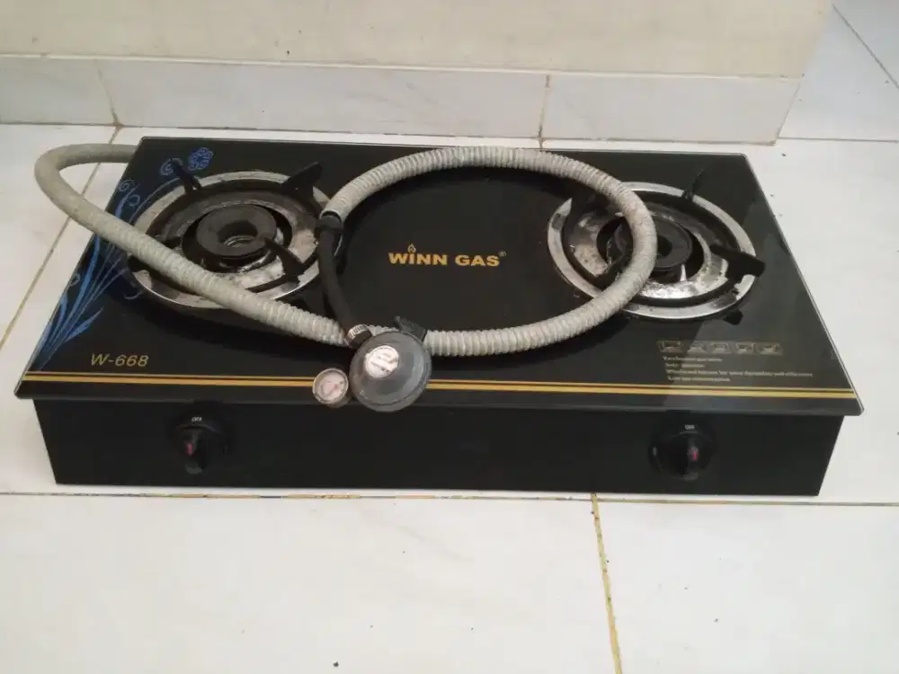 Kompor gas kaca winn gas W-688 + selang regulator