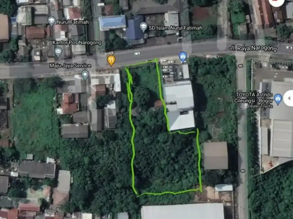 Tanah Pinggir Jalan di Jalan Raya Narogong Bogor
