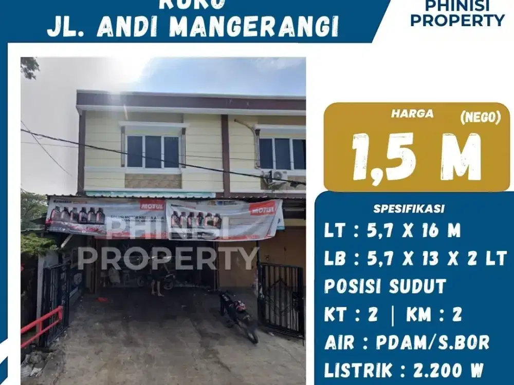 Ruko Strategis 2 Lantai di Jl. Andi Mangerangi