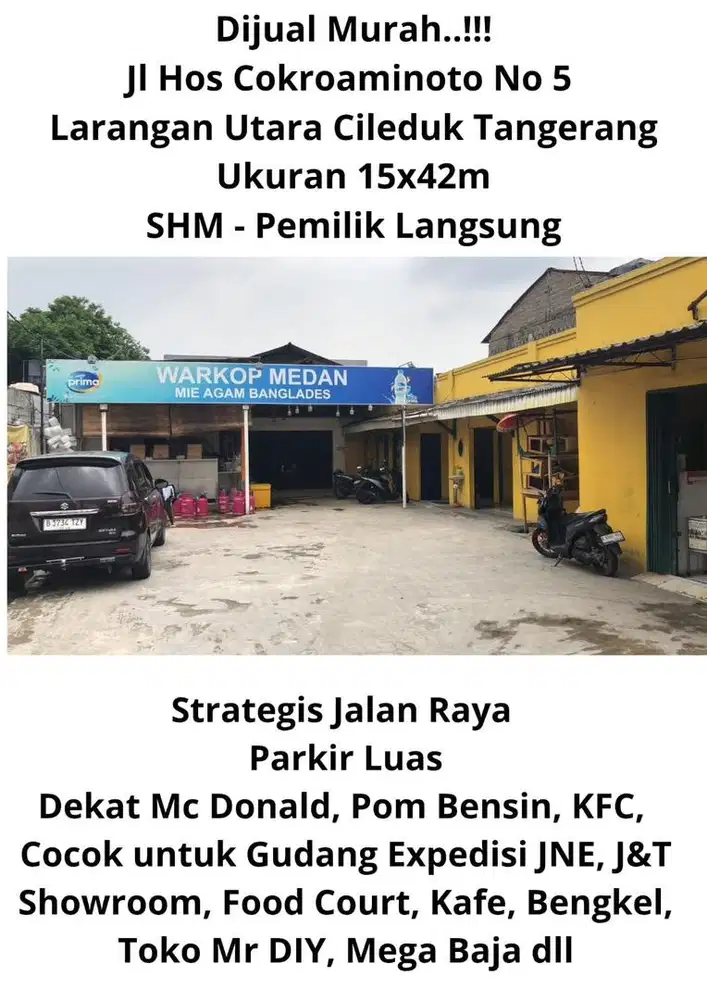 DI JUAL TANAH LUAS, LOKASI PINGGIR JALAN DAN SANGAT STRATEGIS!