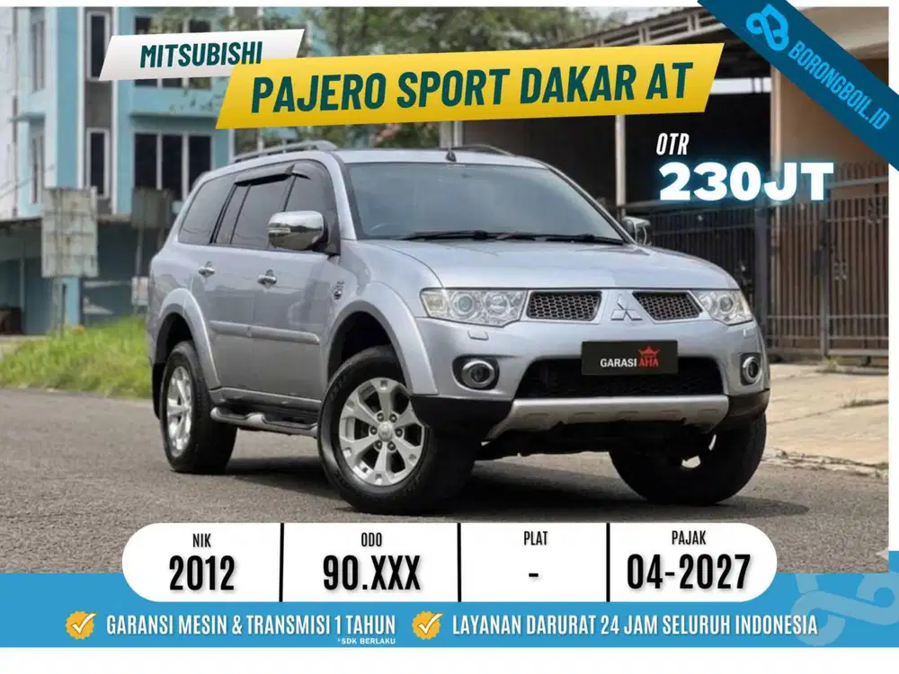 Dijual Cepat! MITSUBISHI PAJERO SPORT DAKAR 4x2 AT Silver Metalik 2012