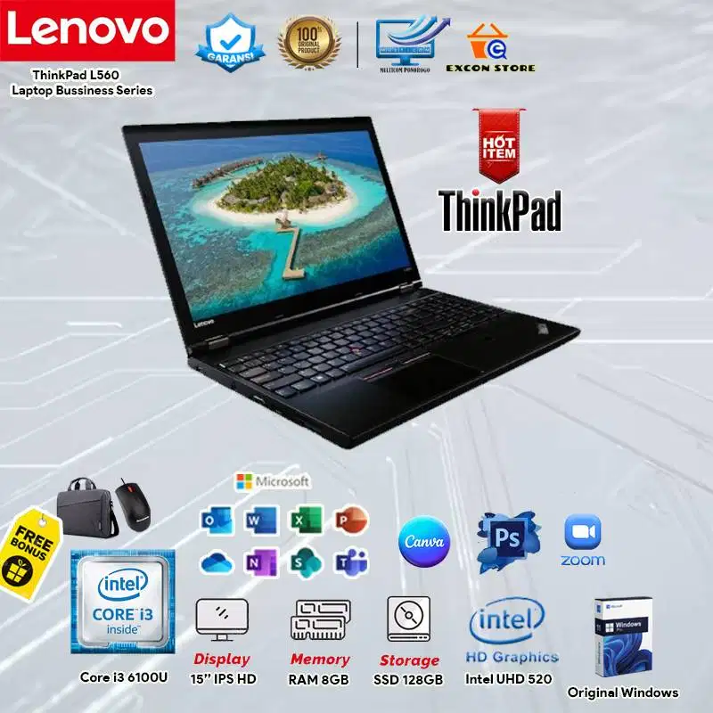 Laptop Murah Spek Perkantoran LCD 15 Inch ThinkPad L560