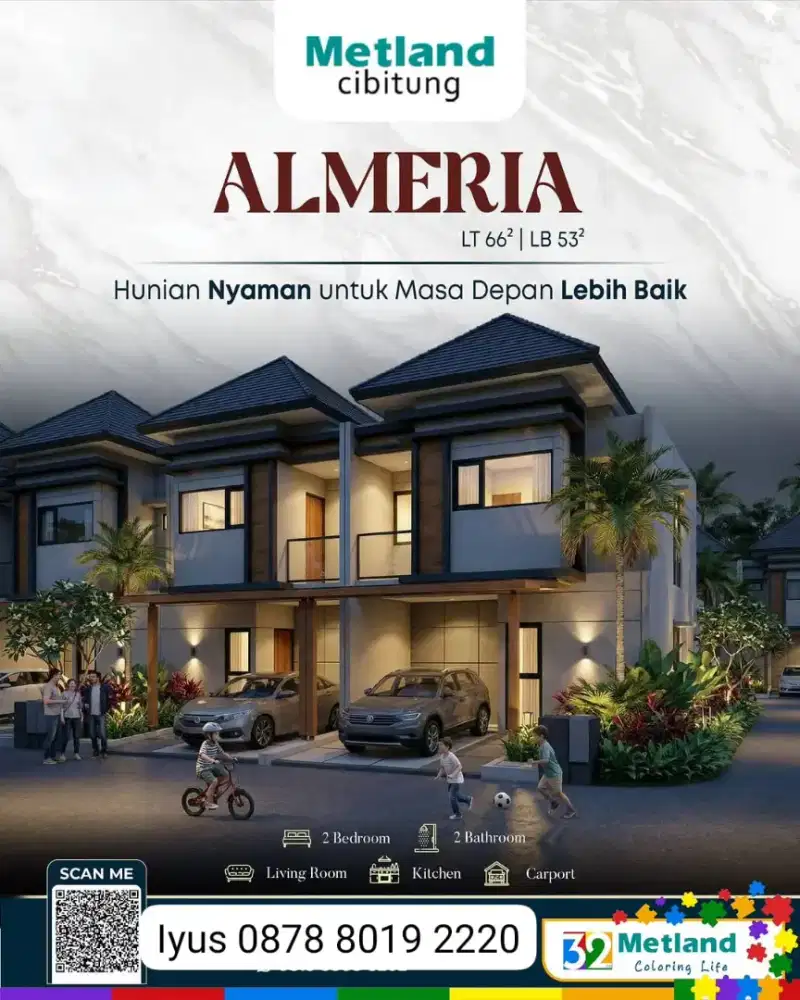 Rumah 2 Lantai Nempel Stasiun KRL Cicilan 4jt di Metland Cibitung
