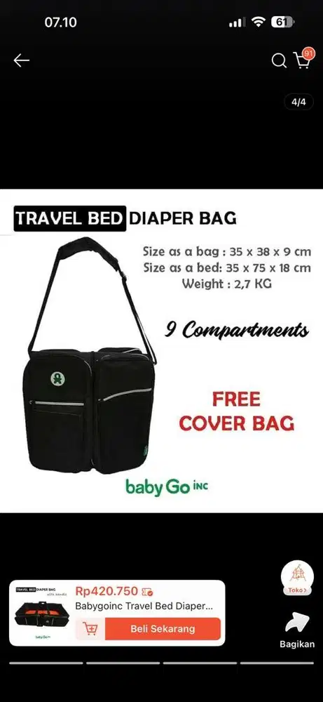 Travel bag diaper bag