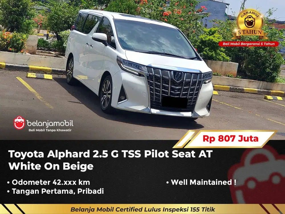 [ GARANSI 5TH ] Toyota Alphard 2.5 G TSS Pilot Seat 2023/2024