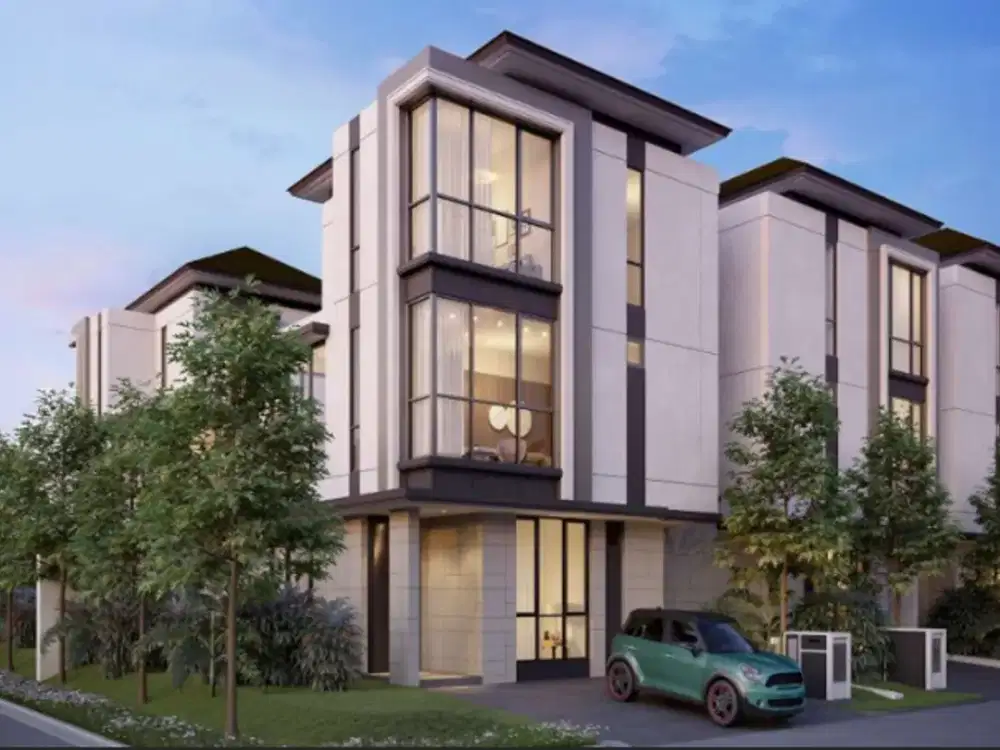 Rumah Hoek 3lt 188m 13,5x14 type 4KT Cluster Sentarum Asya JGC Jakarta Garden City
