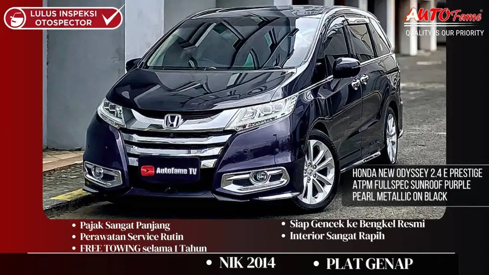 Honda New Odyssey 2.4 E Prestige ATPM Fullspec NIK 2014