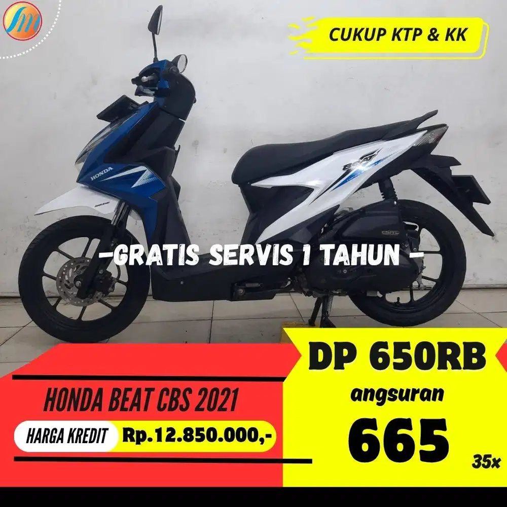 HONDA BEAT CBS 2021 KREDIT DP 650RIBU ANGSURAN SANGAT RINGAN PAJAK ON