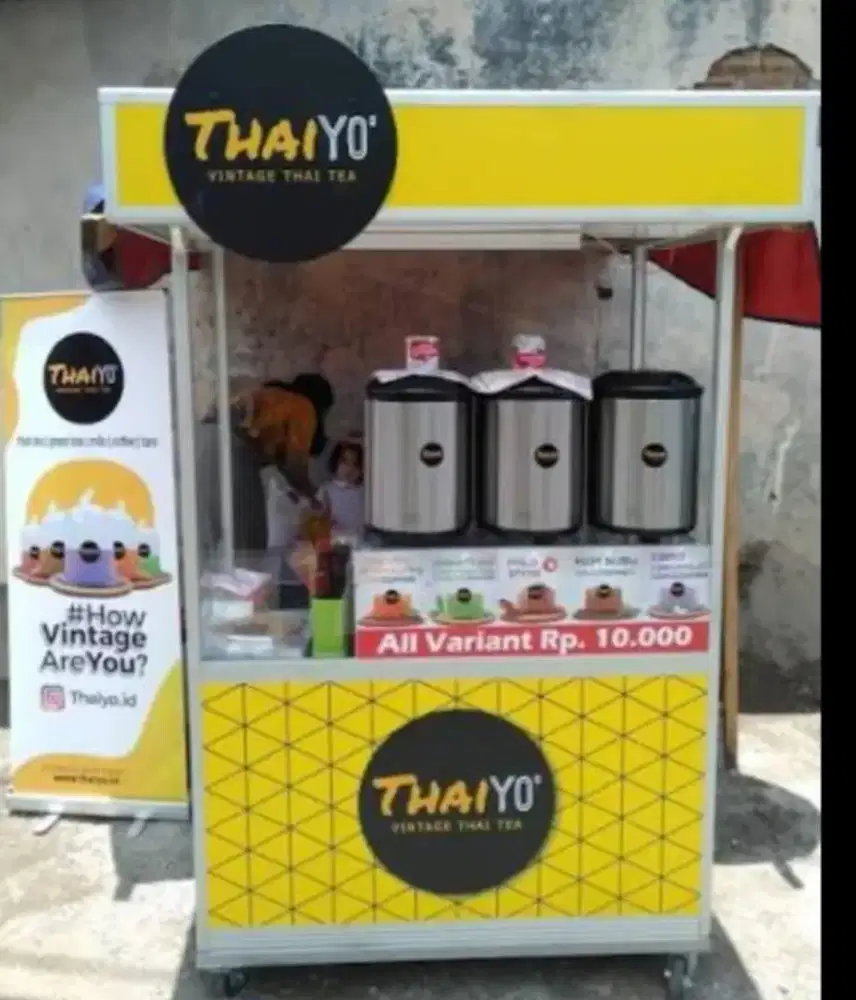 Di jual gerobak minuman bekas jualan minuman Thaiyo
