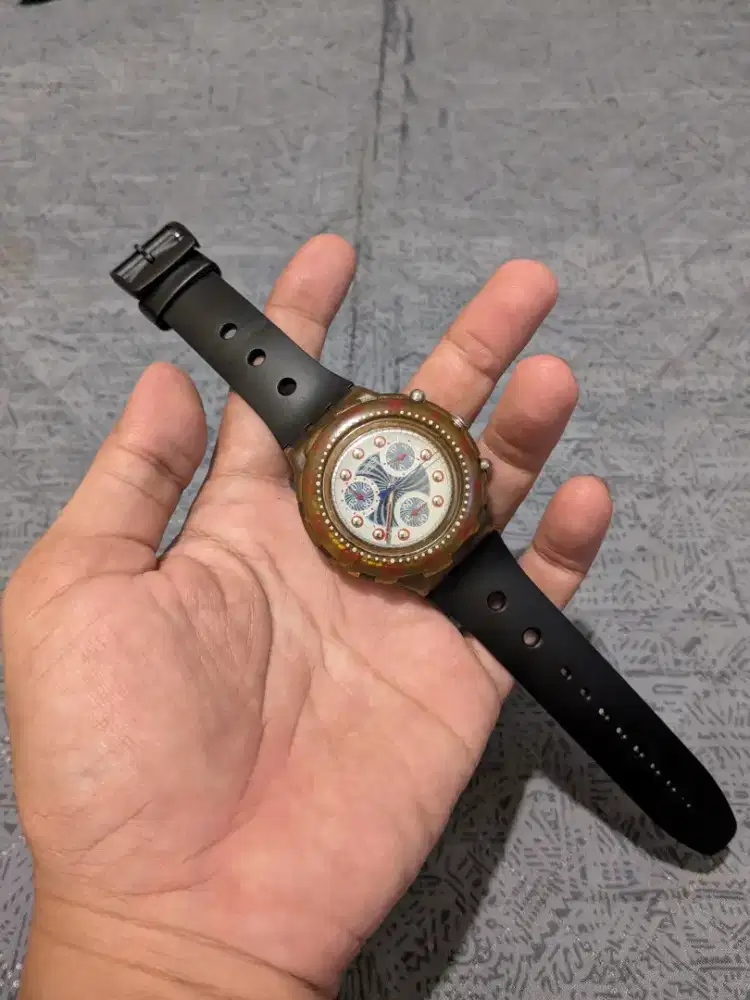 Jam tangan vintage swatch chrono original