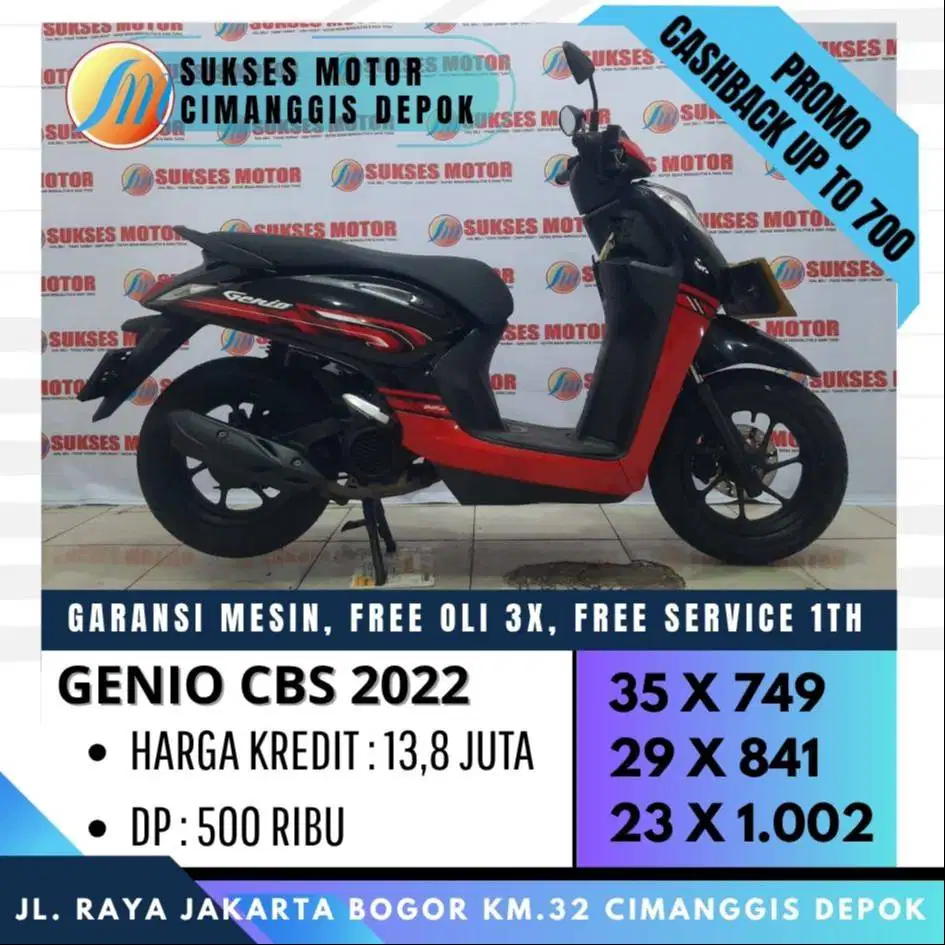 DP 500 GENIO CBS 2022 CASH VIA SPAYLATTER BISA 0% [SUKSES MOTOR]