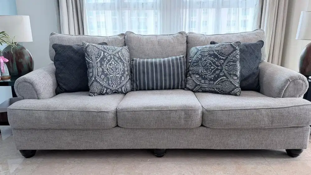 Furniture (Sofa) Ashley Sofa Set (3+2+1.5) Seaters