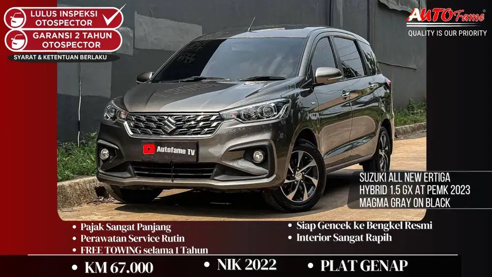 Suzuki All New Ertiga Hybrid 1.5 GX AT Pemk 2023 Magma Gray On Black N