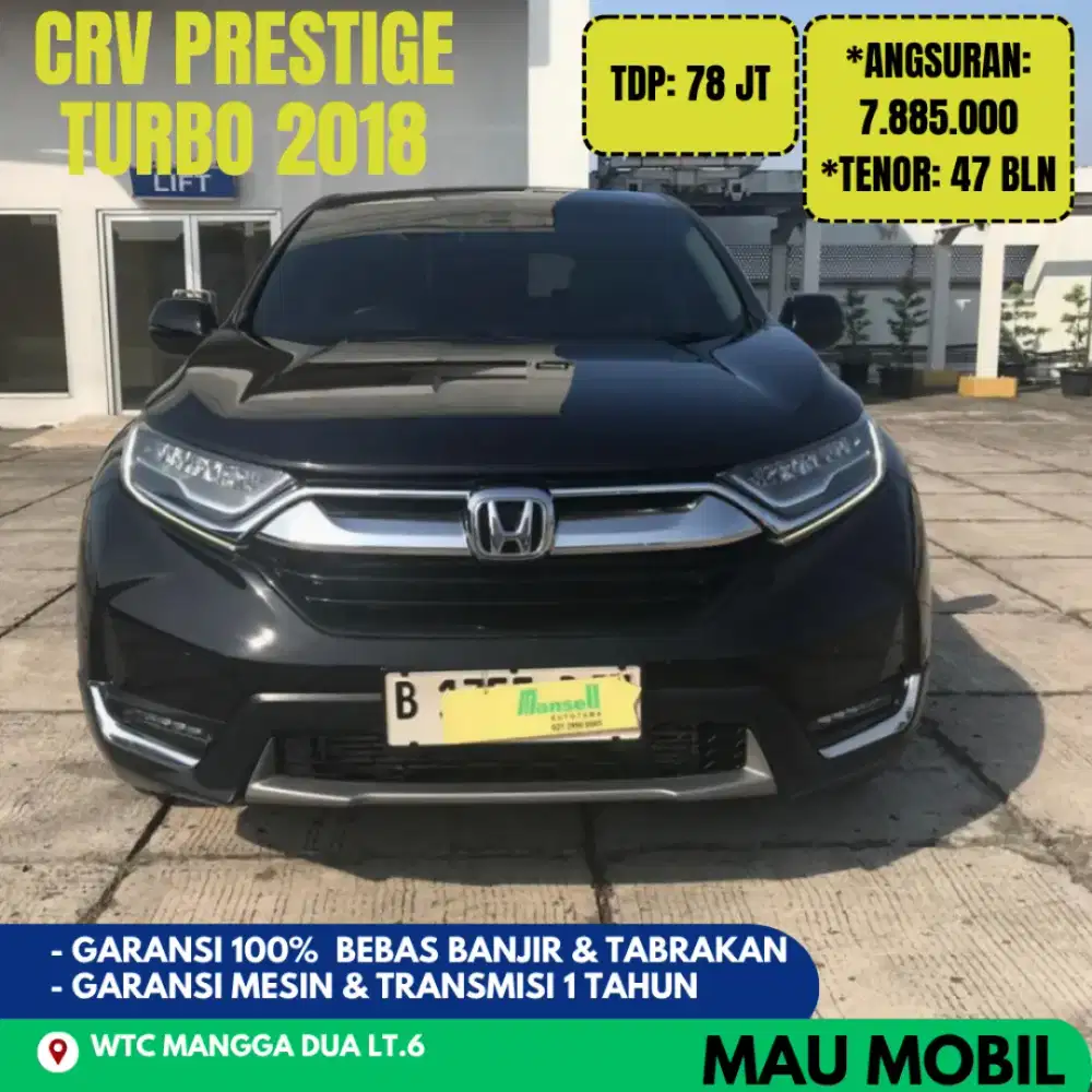 KM 45rb, CRV Prestige Turbo 2017/2018/2019 Hitam