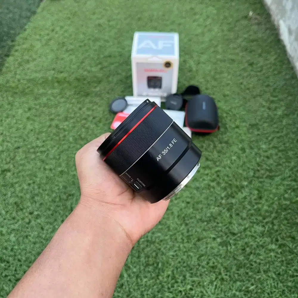 Lensa Samyang Af 35mm f1.8 FE Fullset Dus Box For Sony