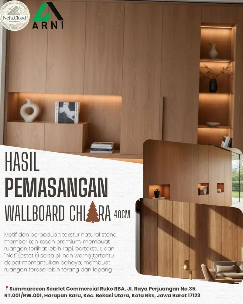 Wallboard PVC Chiara 40cm | Hiasan Dinding Motif