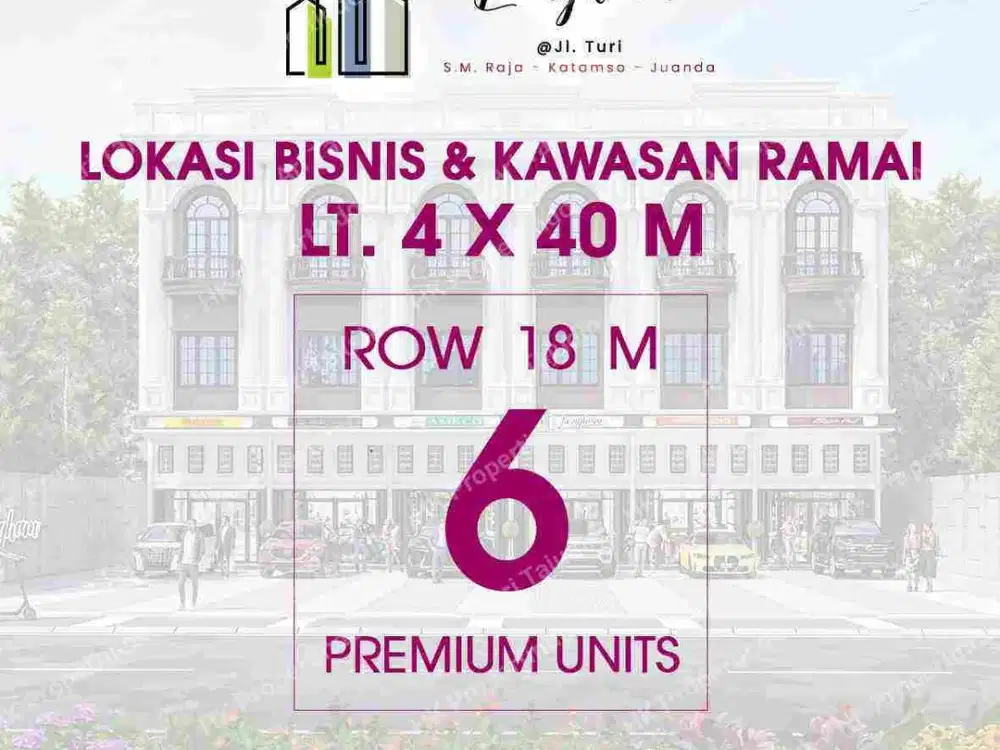 ruko langham ukuran 6 x 40 cook buat usaha,yayasan,atau tempat ibadah di kota medan