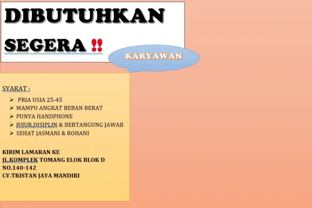 Carik karyawan laki laki