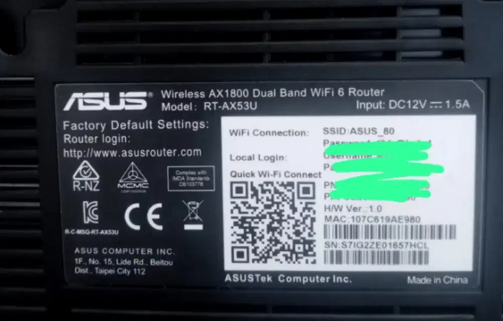 Wireless AX1800 Dual Band WiFi 6