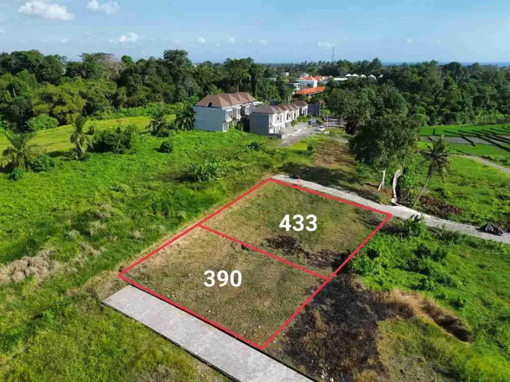 Tanah murah 390m2 dekat pantai kedungu Tabanan idr 5,35jt/m2