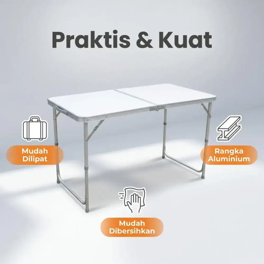 Meja lipat portabel - Bisa lipat seperti koper Muda dibawa kemana-mana