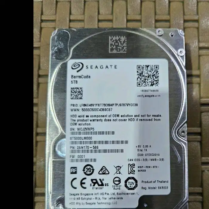Harsdisk server Seagate 5TB  2.5inch 12gbps N-PH