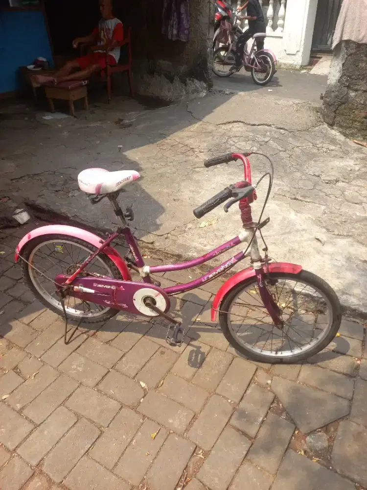 Sepeda cewe ukuran20' tinggal ngacir harga 250000 nego bonjer jakbar