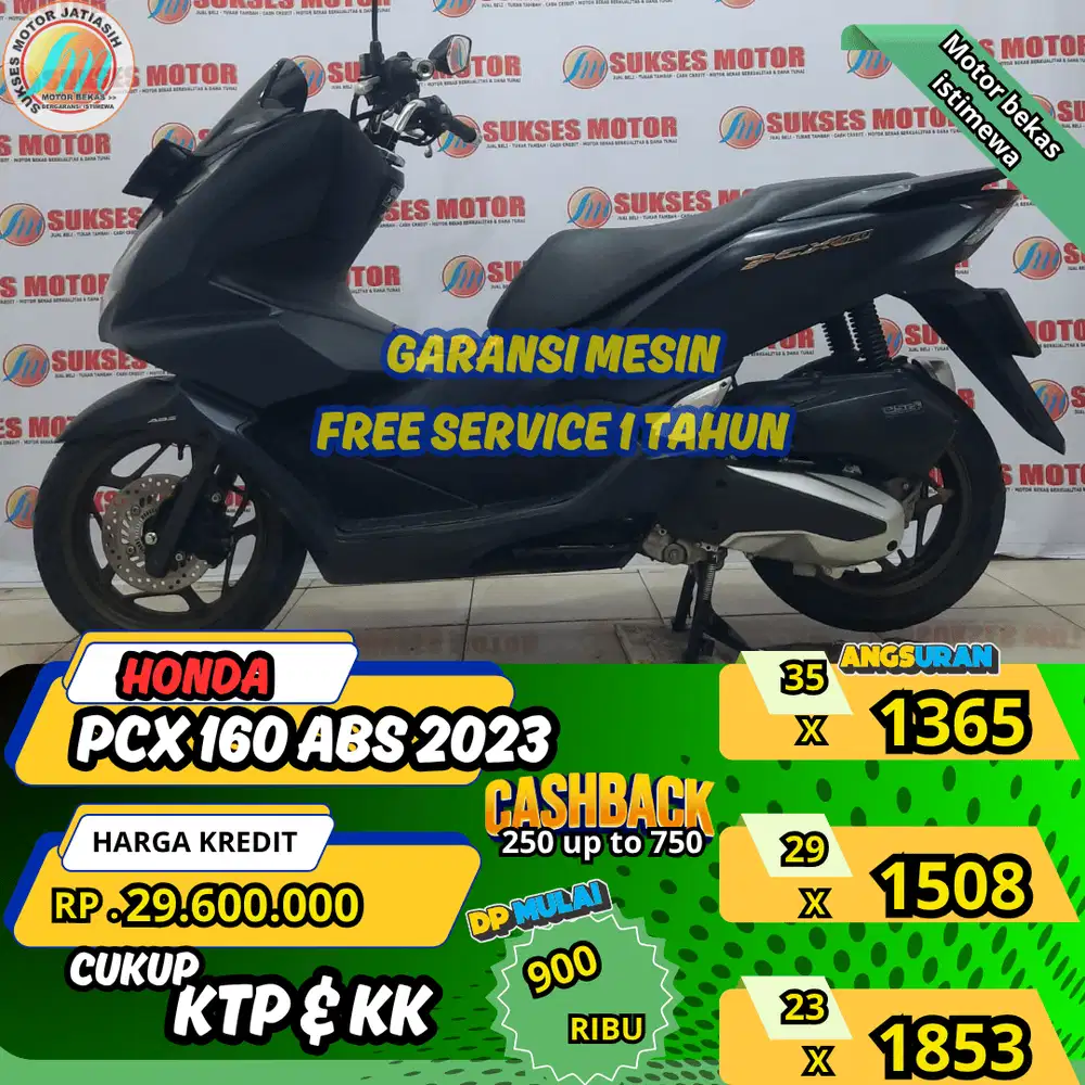 HONDA PCX 160 ABS 2023  DP &ANGSURAN TERMURAH SYRT KTP&KK(SUKSESMOTOR)