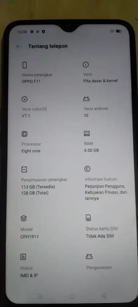 Oppo f11 ram 6/128 nego
