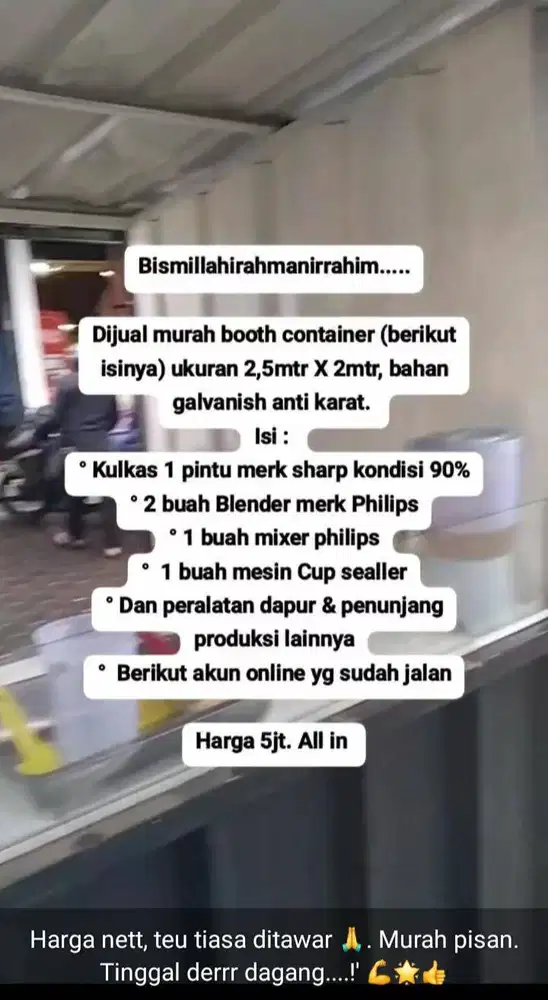 Booth container kios - galvanish anti karat.