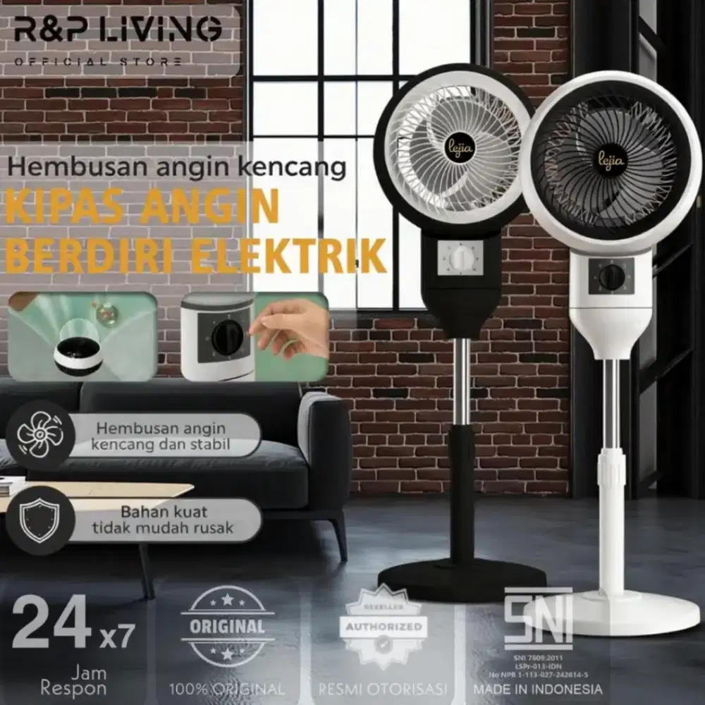 R&P X Lejia Kipas Angin Berdiri Listrik Premium Low Noise 3.