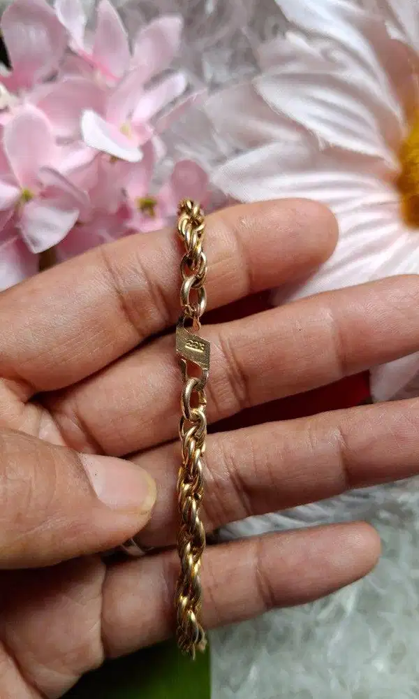 Kalung Rantai Vintage Gold Plated 22 k