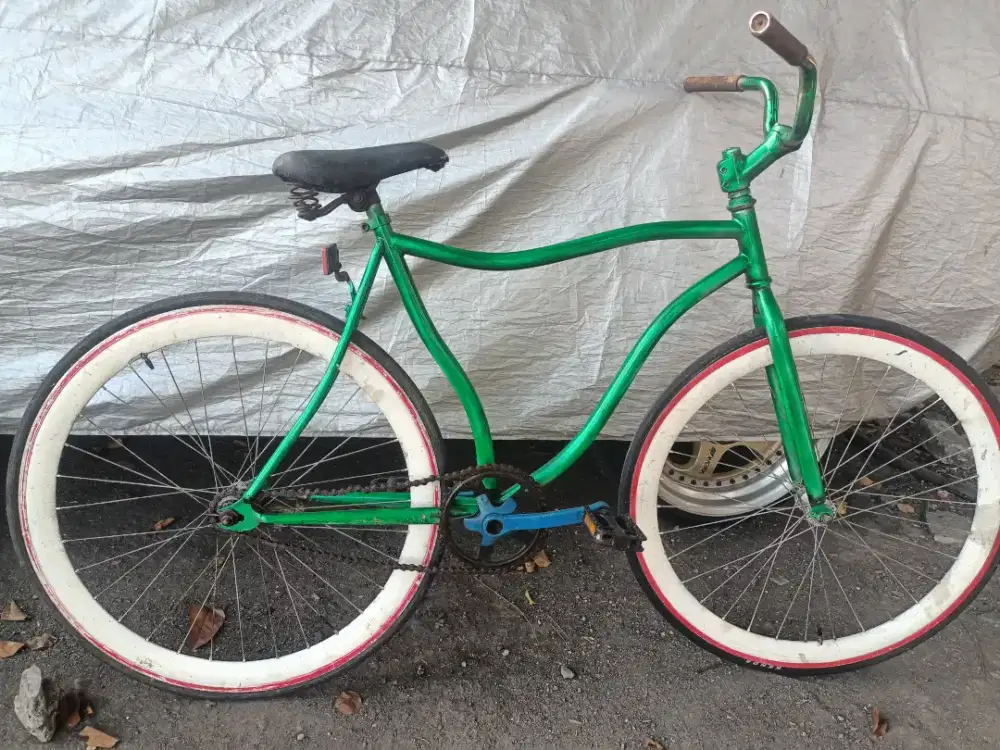 Sepeda fixie rem terpedo velg tapak lebar