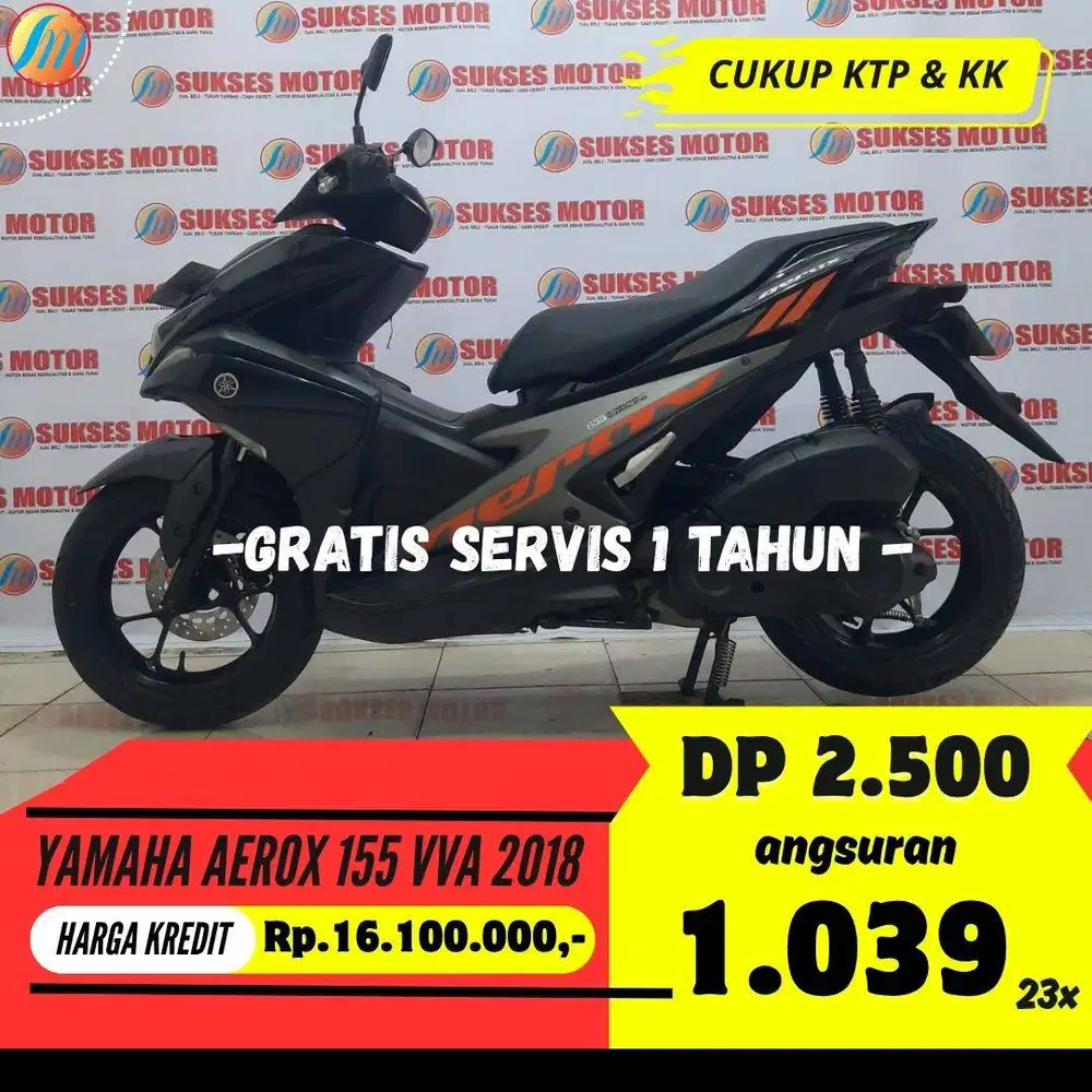 JUAL CEPAT YAMAHA AEROX 155 VVA 2018 CASH KREDIT SEKEN BERGARANSI