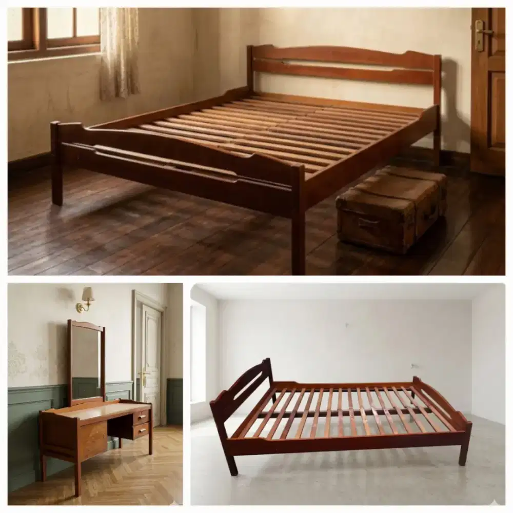 Tempat Tidur Meja Hias Jati Lawas