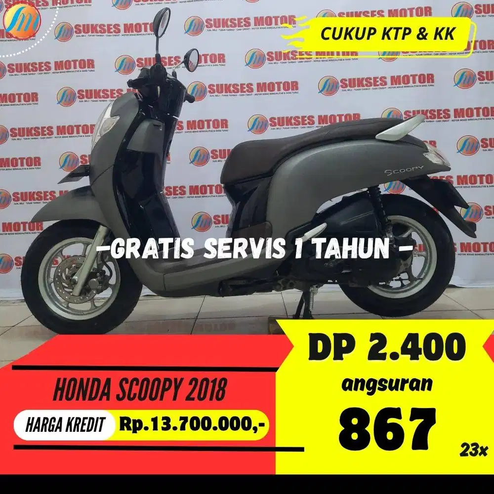 HONDA SCOOPY TAHUN 2018 JUAL CEPAT SEKEN BERGARANSI PAJAK ON