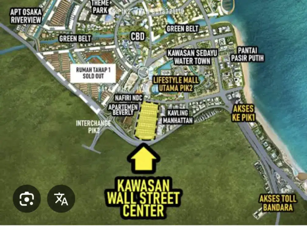 disewakan kavling wallstreet pik2.