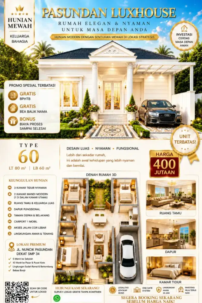 Rumah Mewah Pasundan Luxhouse Type 60/80 Harga Spesial