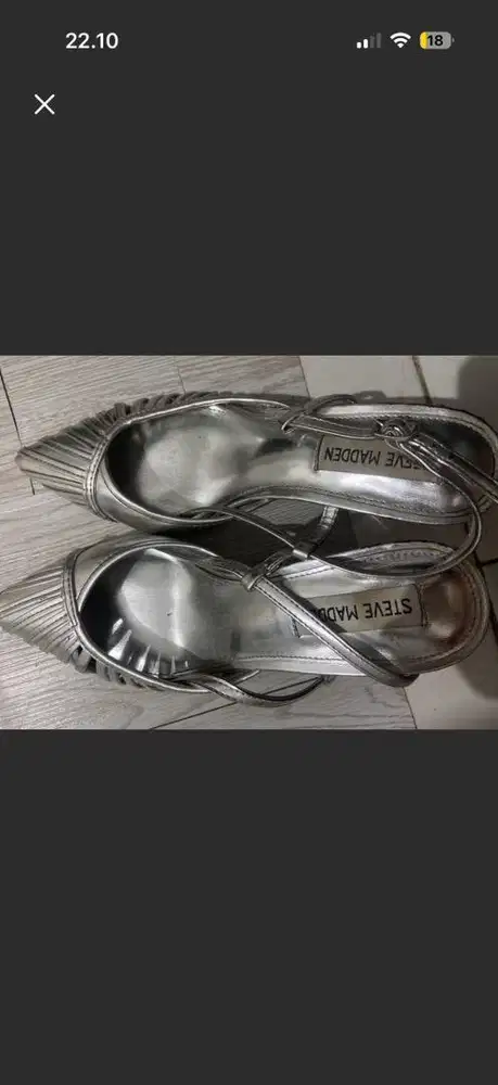 Heels silver steve madden