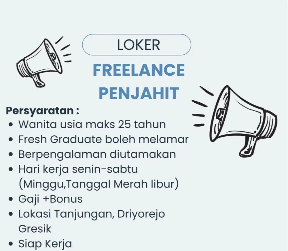 Loker Freelance Penjahit & obrass