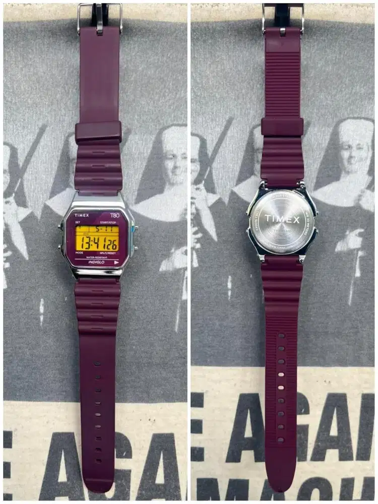 Jam Tangan Timex T80 Digital Dial Burgundy