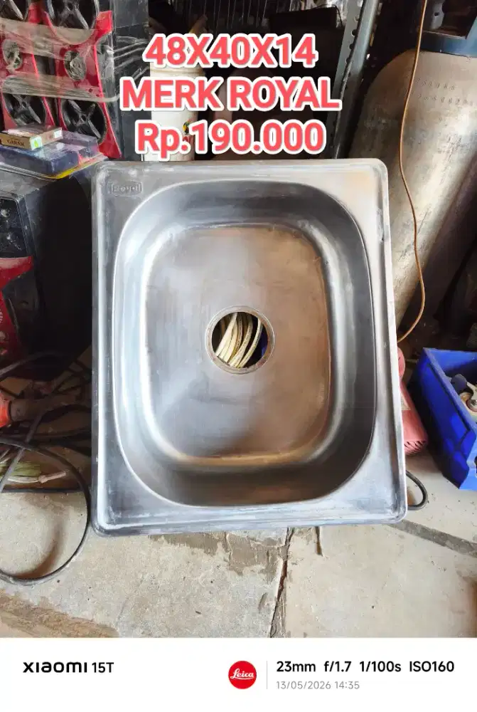 WESTAFEL SINK STAINLESS MERK ROYAL 48X40X14 BEKAS SEKEN REKONDISI