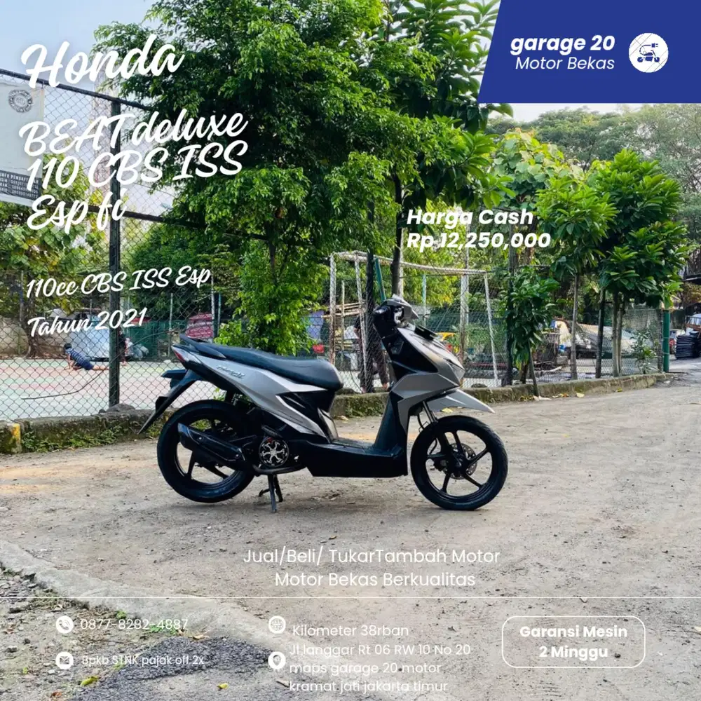 Honda Beat Deluxe 110cc CBS ISS pgm_Fi Tahun 2021 Pajak Off