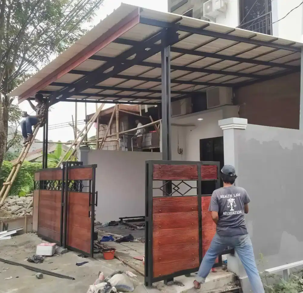Kanopi baja ringan dan garasi